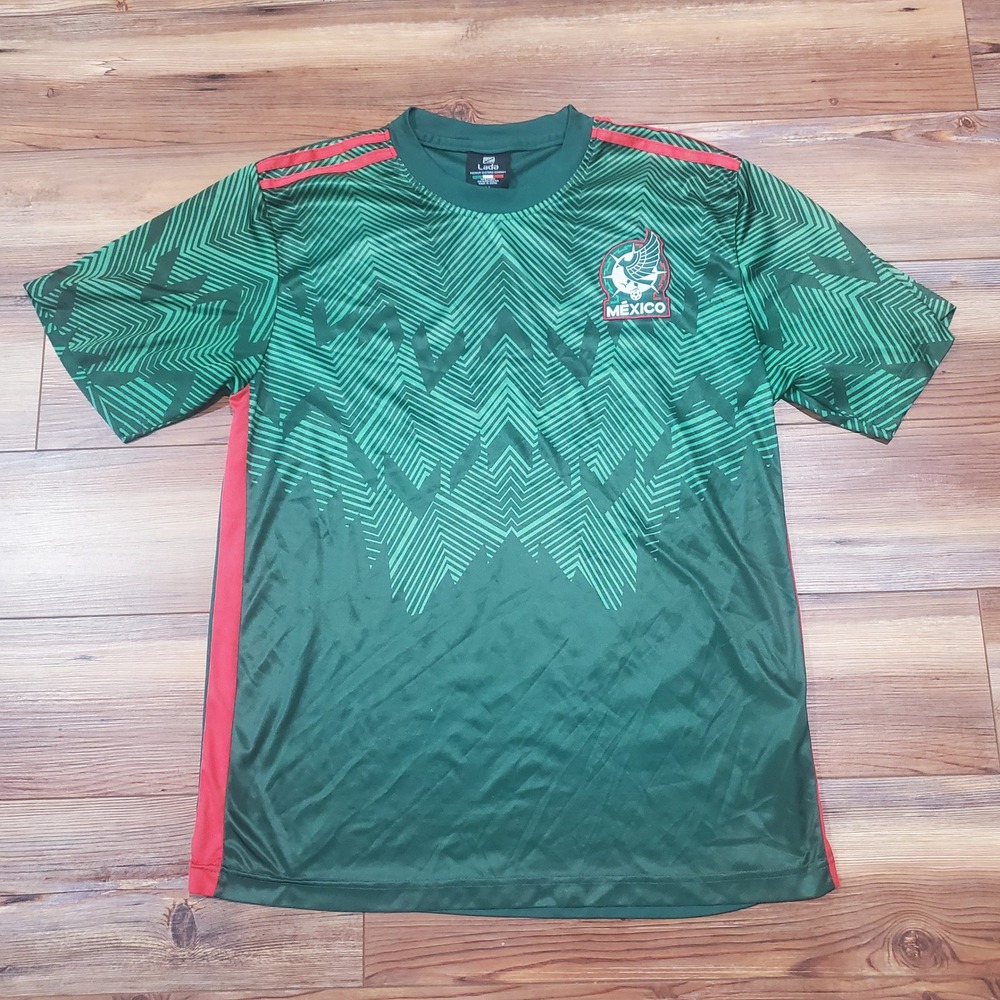 Lada Mexico National Team Soccer Jersey Mens Medium Green Red Geometric Shirt